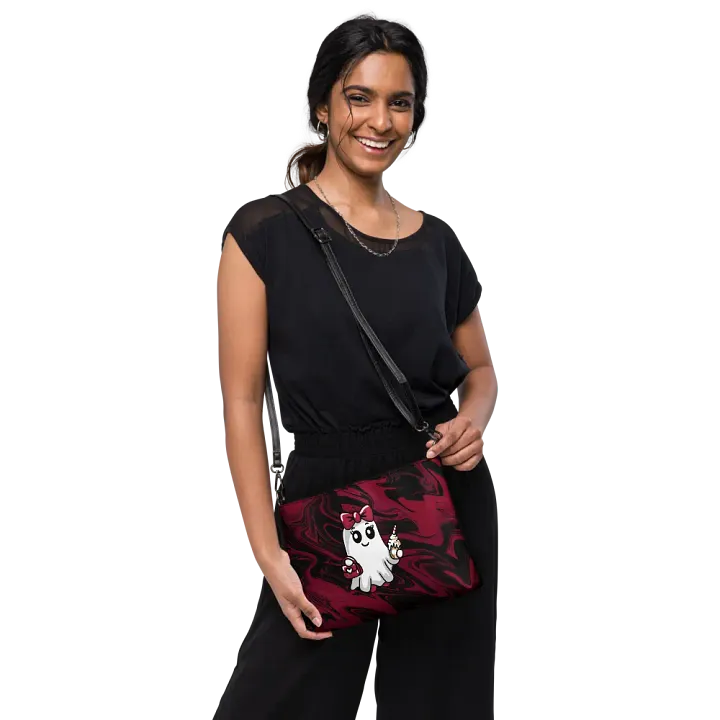 Stylish Ghost Flip-Sided Faux Leather Crossbody Bag product image (2)