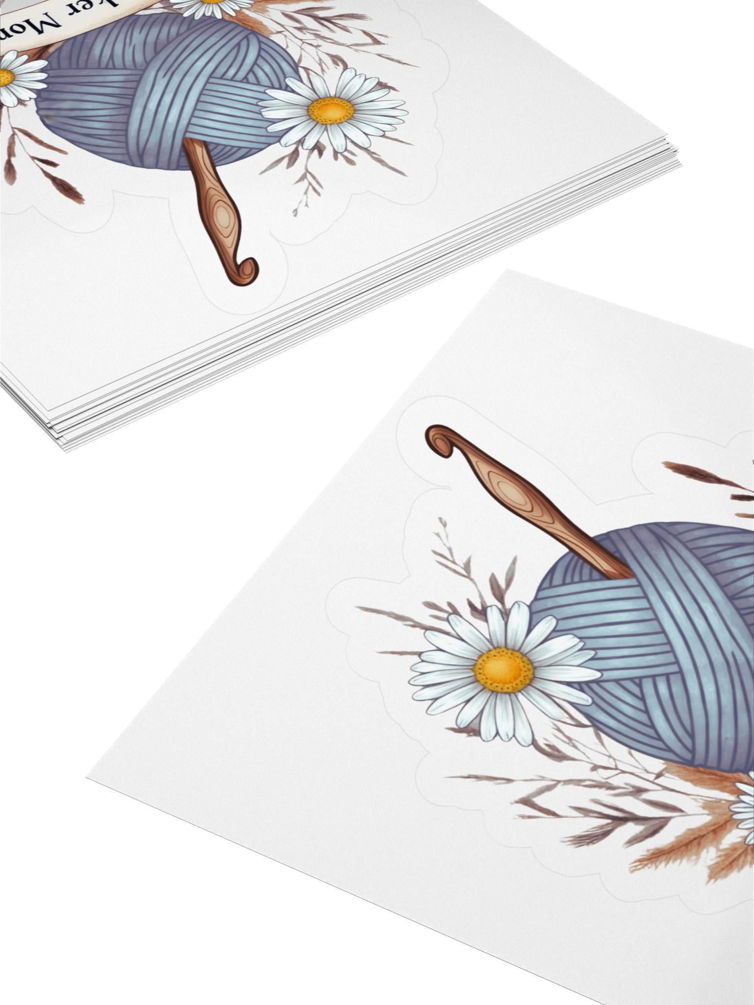 Hooker Mom™ Floral Yarn Emblem Sticker – Soft Chaos Edition product image (4)