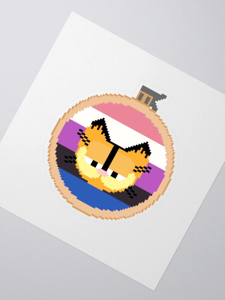Garfield cross stitch sticker (genderfluid) product image (2)