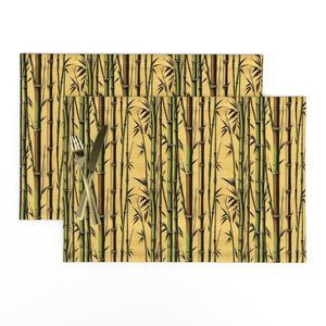 Seamless Pattern - Bamboo in Green and Brown on Yellow product image (9)