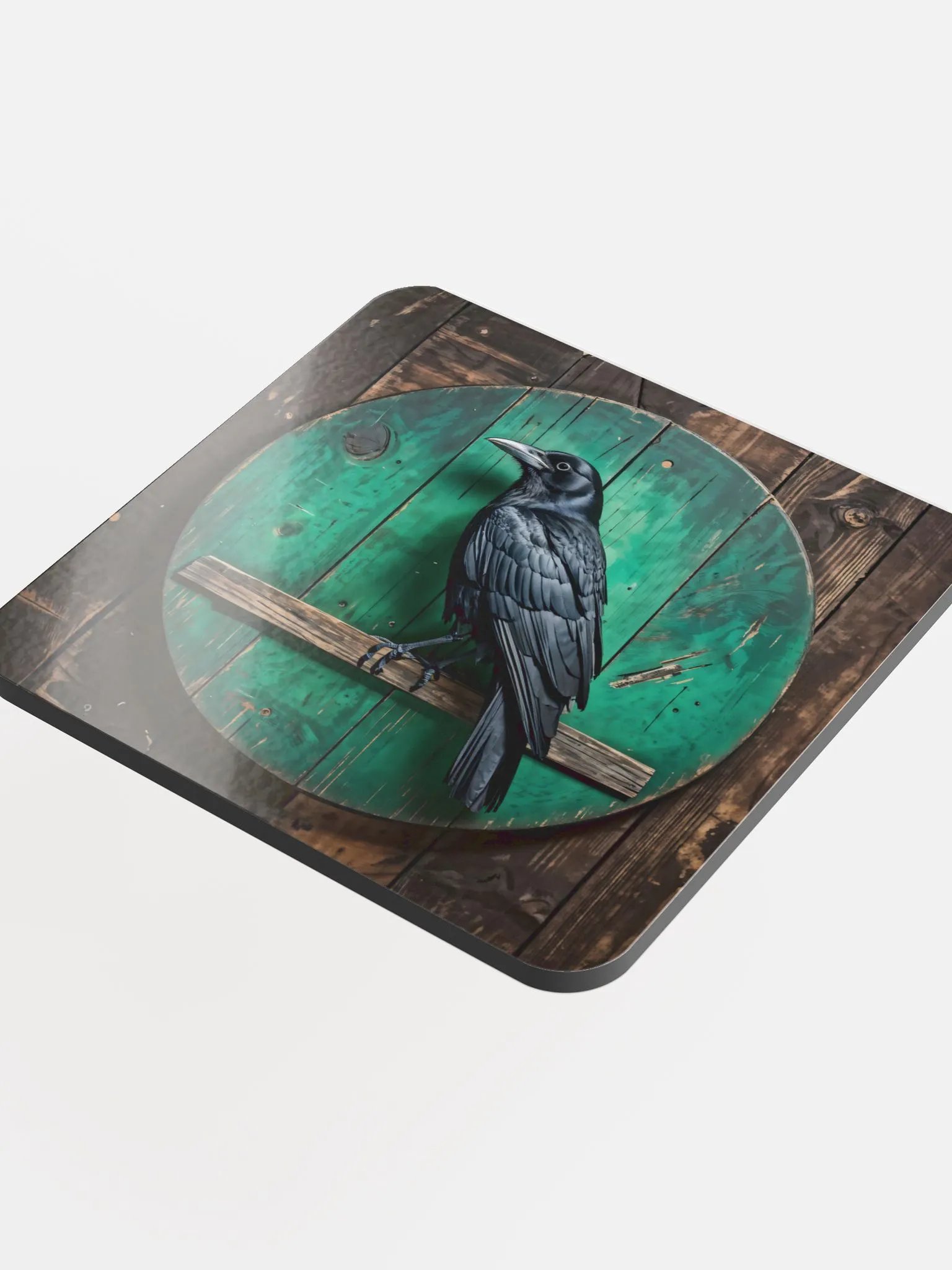 Glossed Cork Coaster - Crow product image (1)