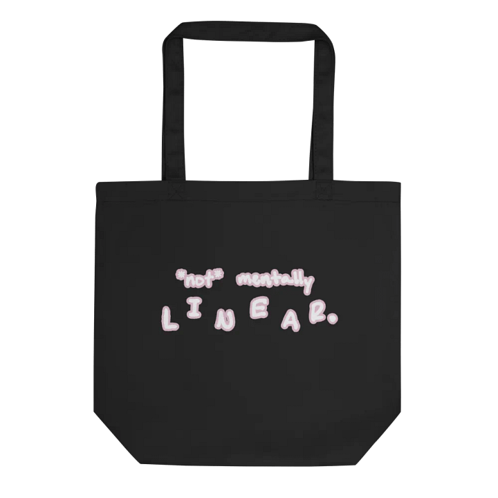 *not* mentally linear (lined design, #E1B9CE) tote bag product image (1)