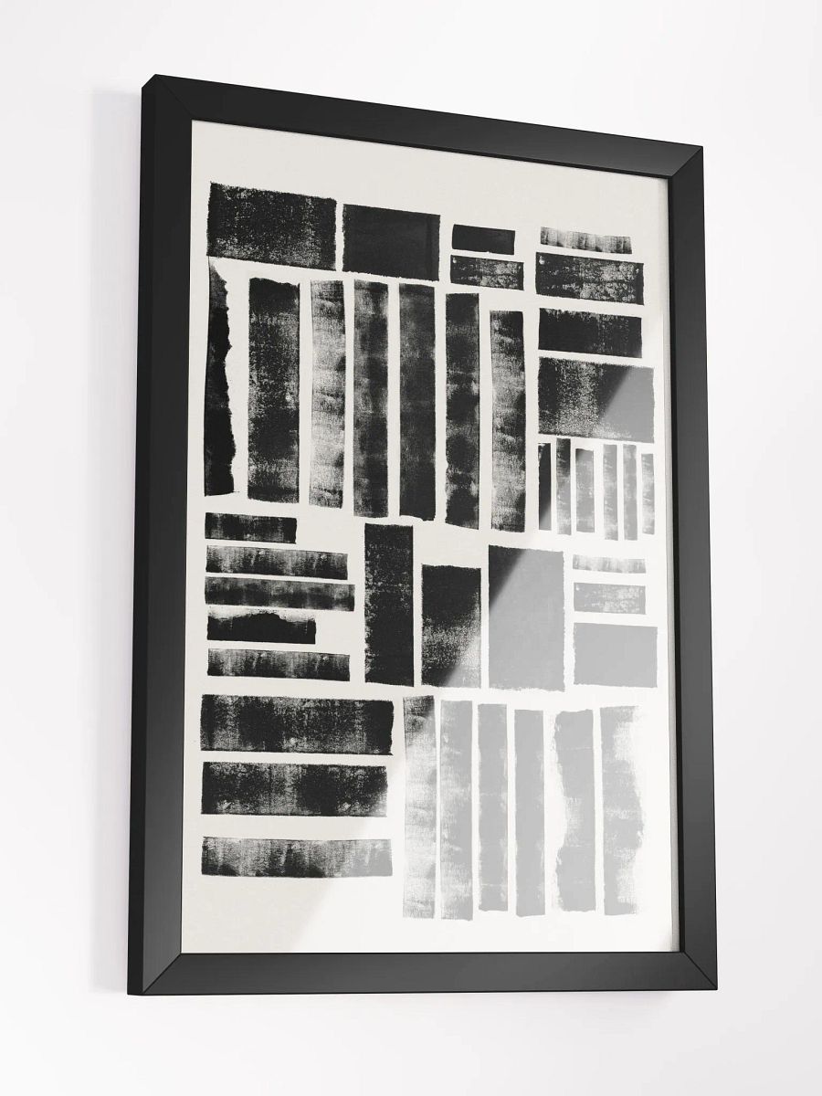 Distressed Symmetry Framed Poster | Rustic Geometric Elegance for Your Walls product image (4)