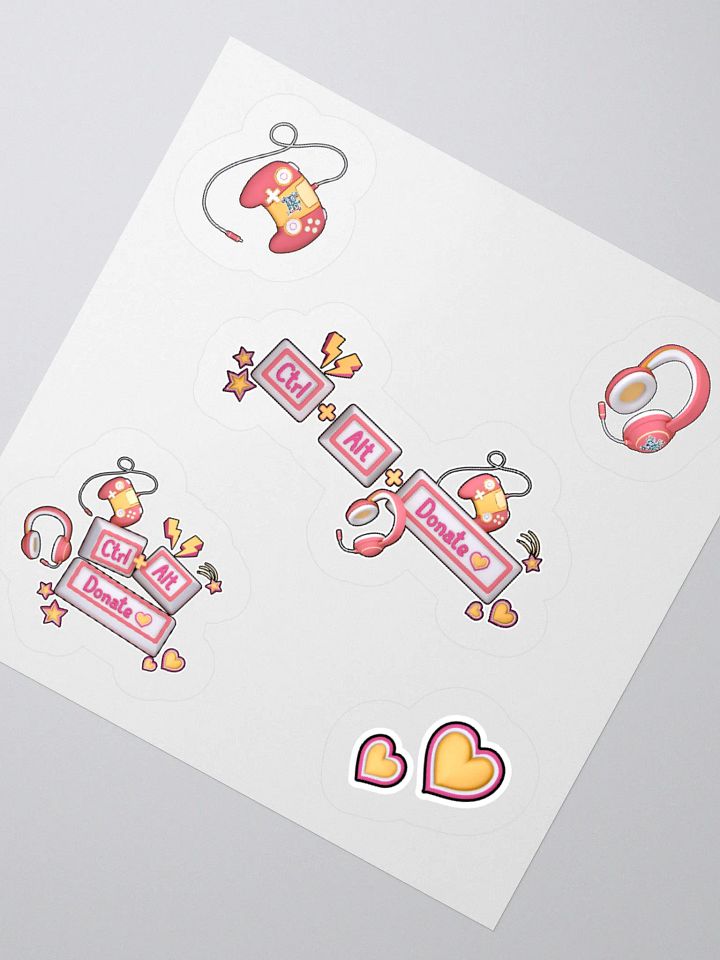 CTRL ALT Donate 2025 - Sticker Pack (Peach/Pink) product image (2)