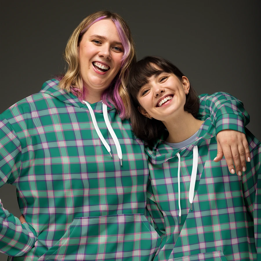 Emerald Green and Purple Plaid Hoodie product image (3)