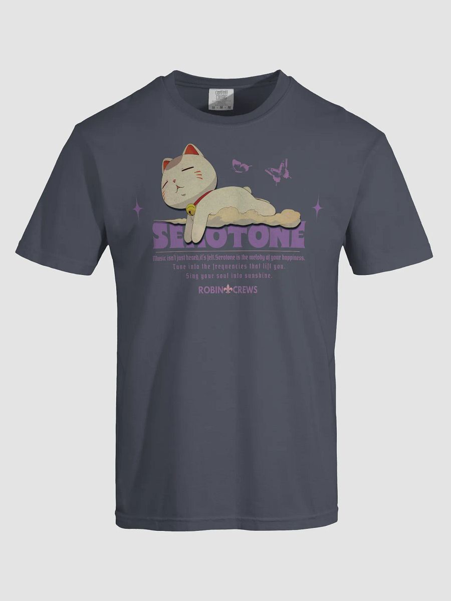 Trendy Purple Graphic T Shirt Serotonin Mood Cat Tee product image (9)