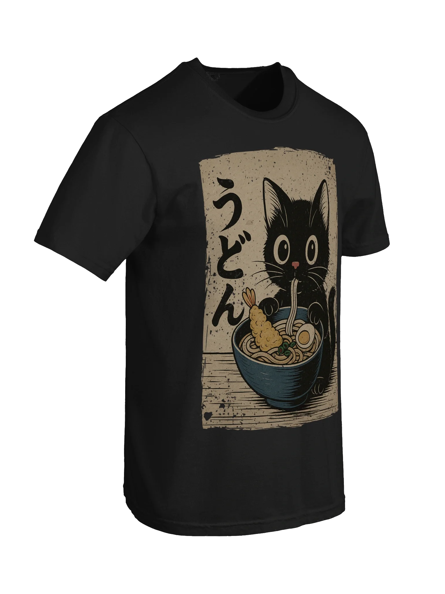 Black Cat Eating Ramen Traditional Japanese Retro Noodle Art product image (71)