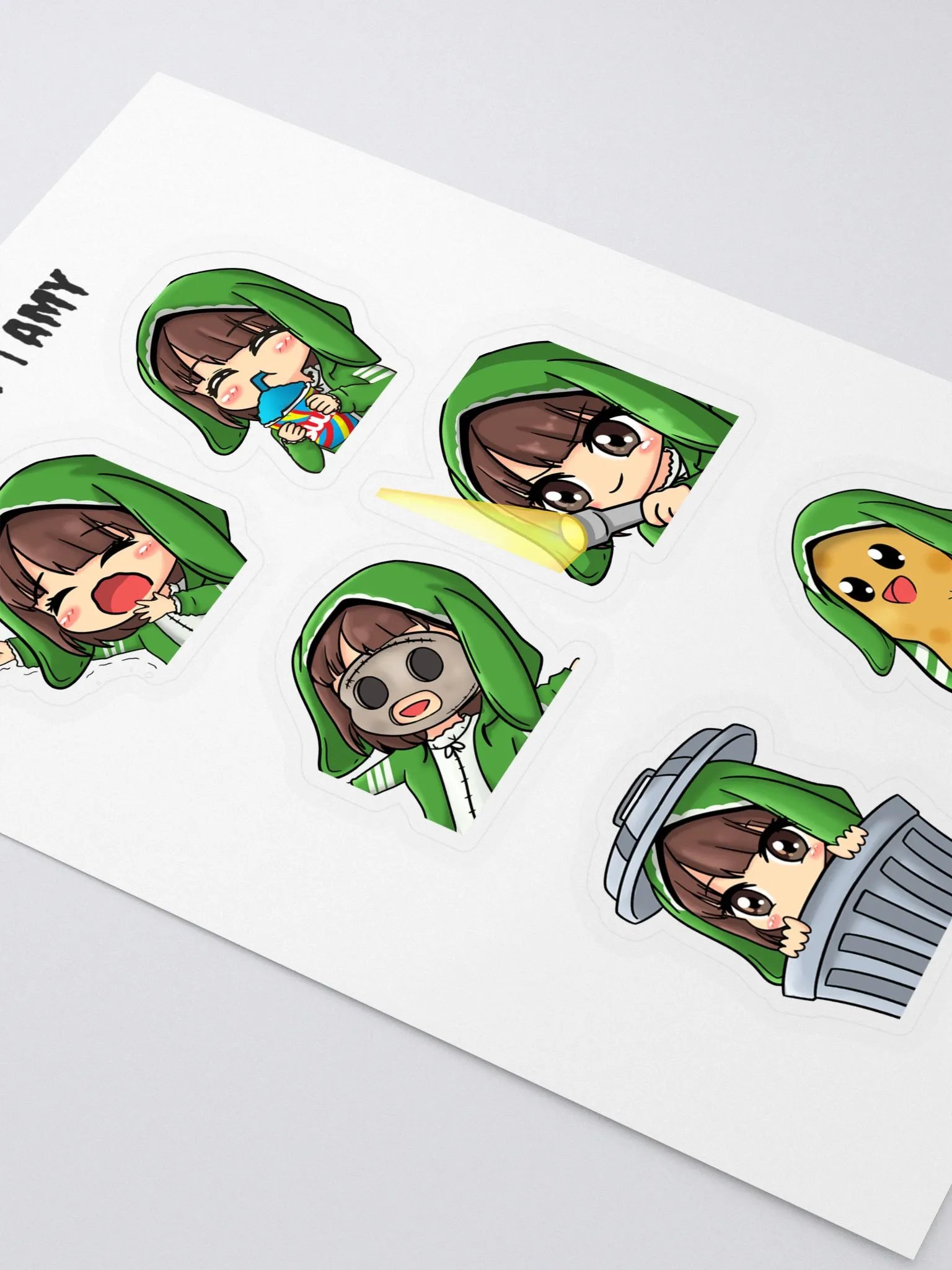 green bunny sticker sheet product image (3)