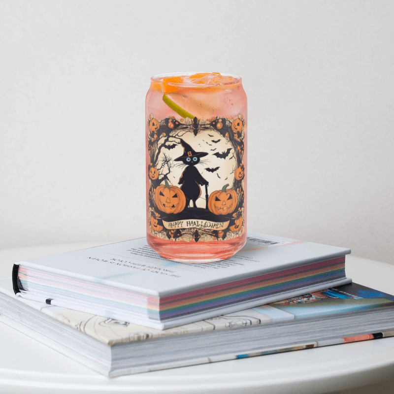 Witchy Cat Halloween Can-Shaped Glass product image (2)