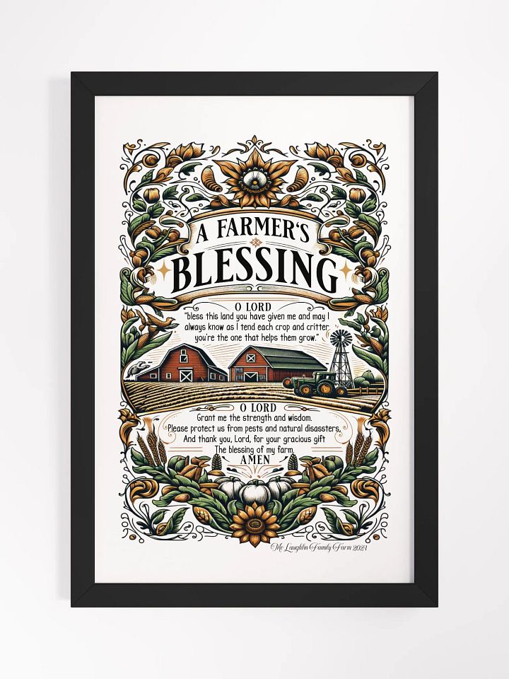 A Farmer's Blessing Framed Poster | Heavenly Blessing for Farmers | Faith in the Fields | Spiritual Strength for Farmers | Blessed Farmer Wall Art | Farm Life with Faith product image (1)