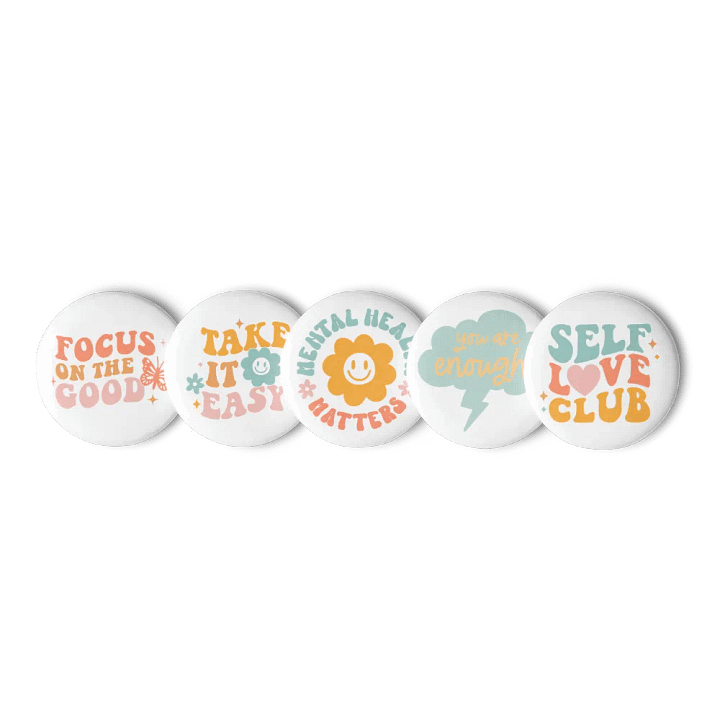 Good Vibes Mental Health Pin Button Set product image (1)