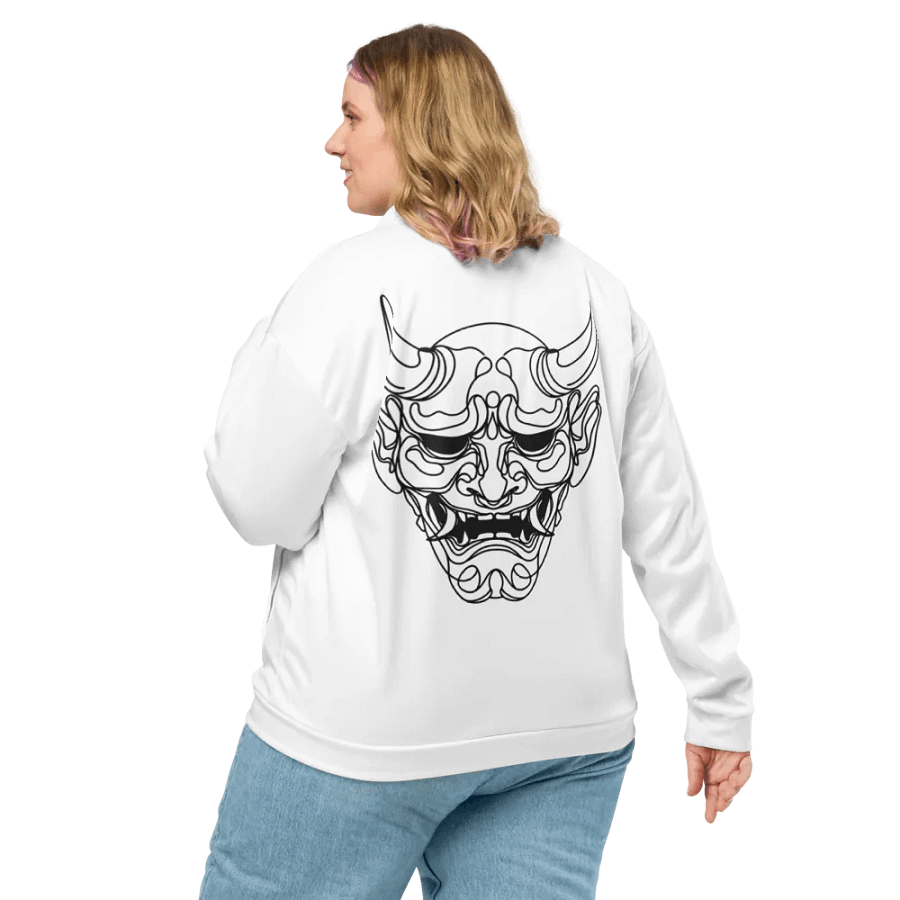 Line Art Oni Mask Bomber Jacket product image (10)