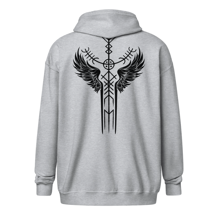 The Valkyrie Stave Zip Hoodie (black print) product image (1)