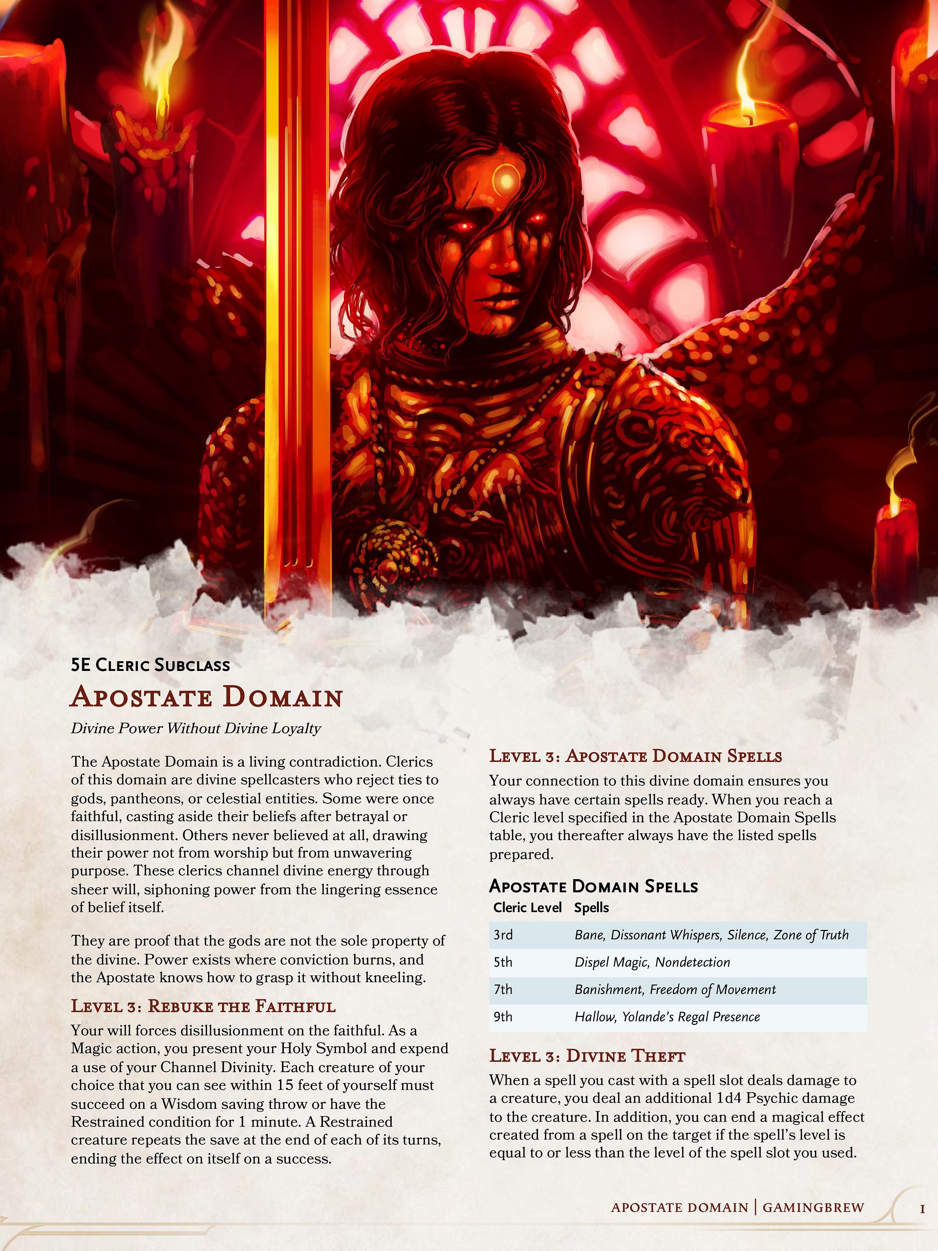 Apostate Domain | 5E 24 Cleric Subclass product image (2)
