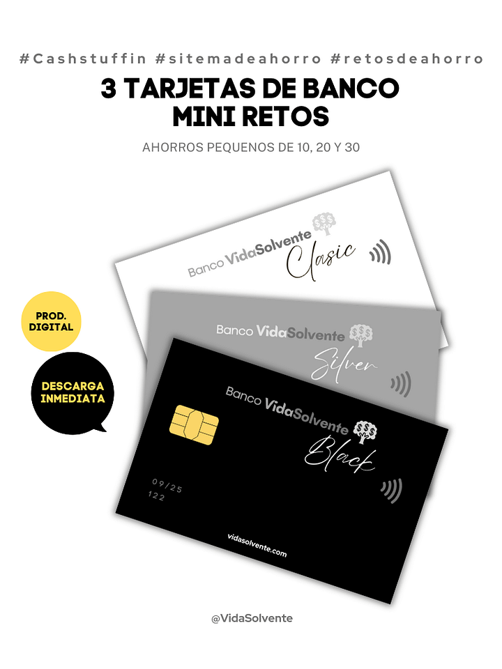 Tarjetas de Banco MINI AHORROS product image (1)