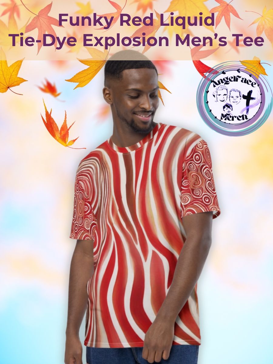 Funky Red Liquid Tie-Dye Explosion Men's T-shirt product image (1)