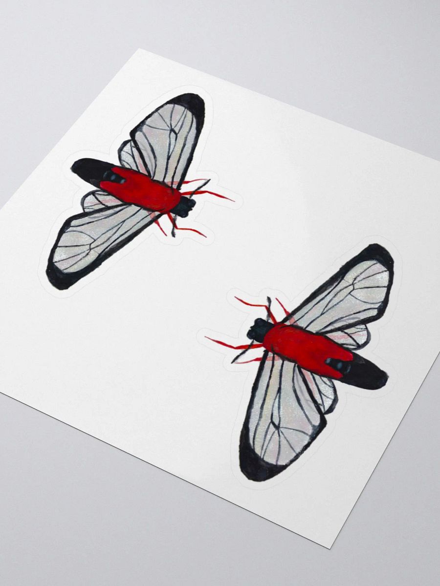 Scarlet Bodied Wasp Moth Sticker (x2) product image (3)