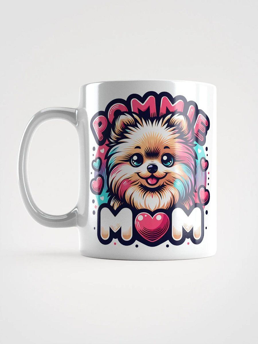 Pommie Mom Ceramic Mug Design with Colorful Pomeranian and Hearts product image (6)