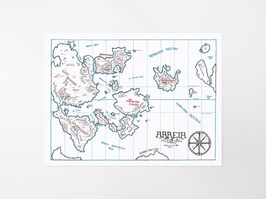 "The World of Arreia" | Printed Map product image (1)