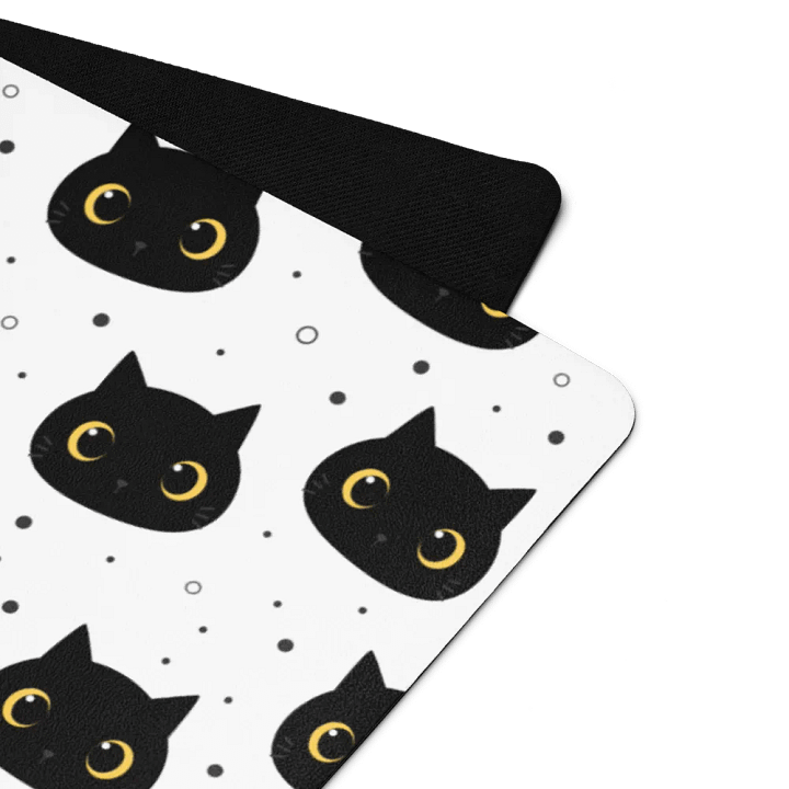 Cute Black Cat Face Yoga Mat product image (2)
