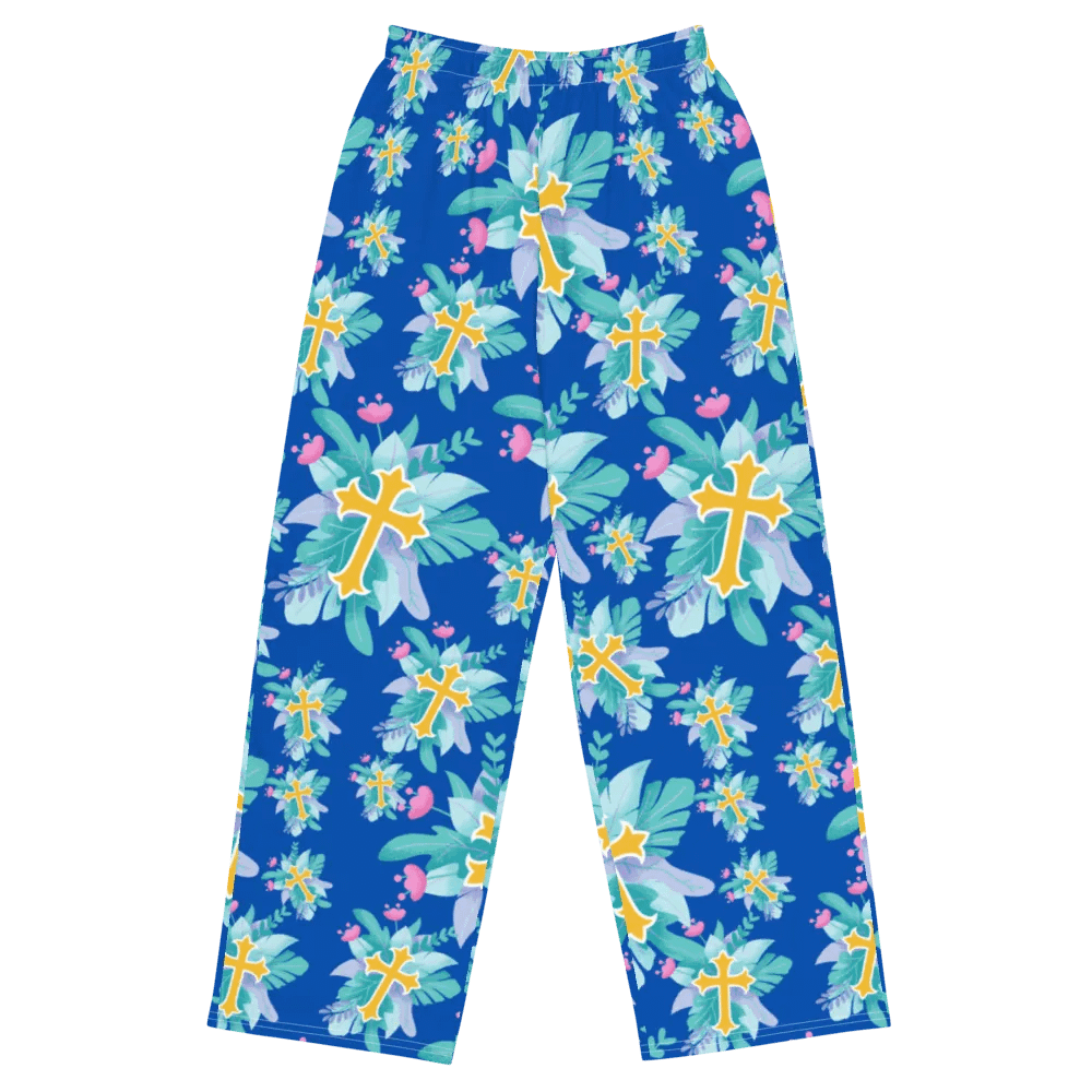 Blue Floral Crosses Pants product image (5)