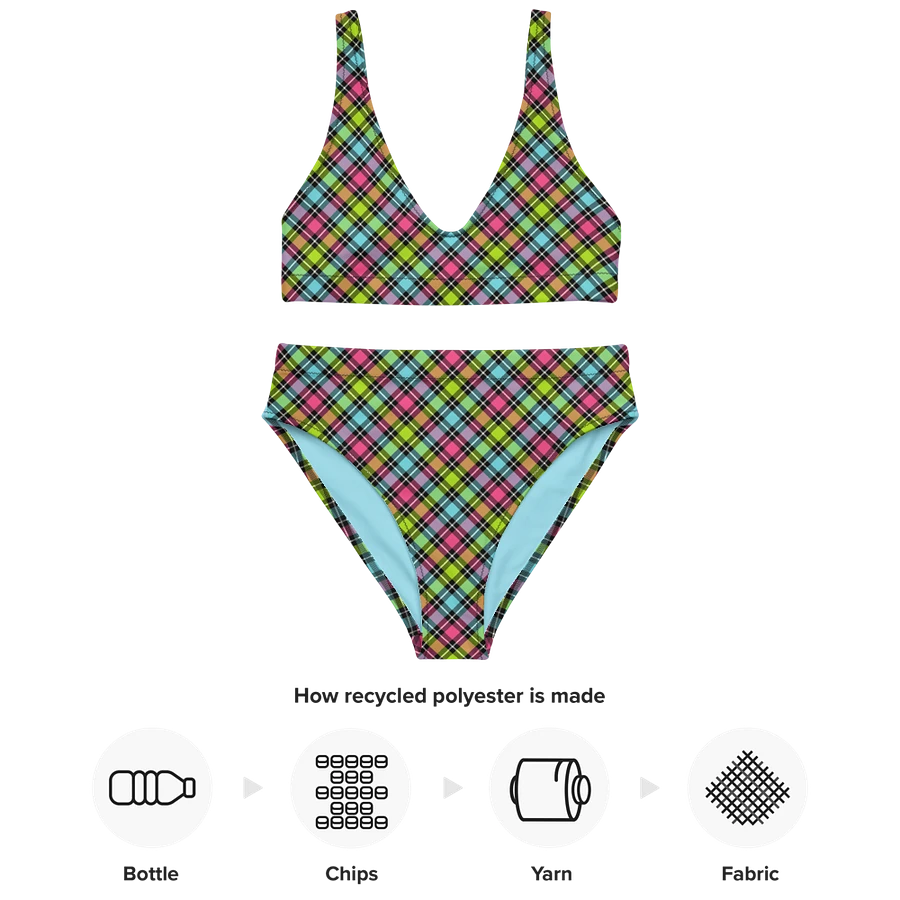 Neon Checkered Plaid Bikini product image (10)