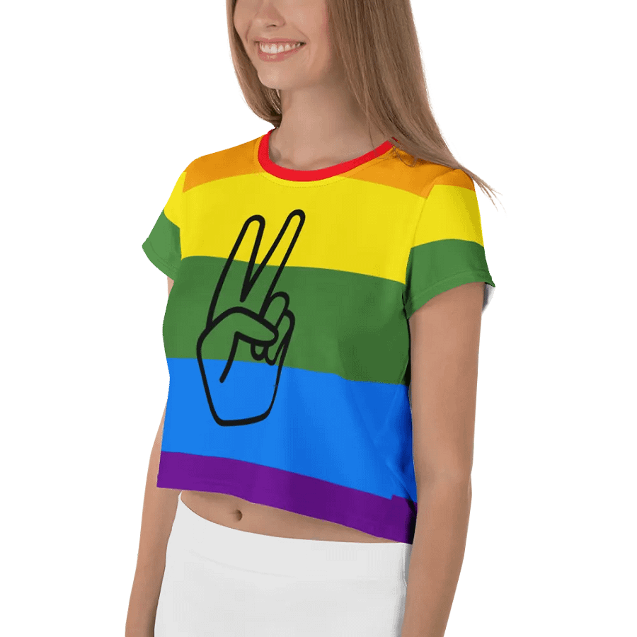 Peace Sign Rainbow Crop Tee product image (3)