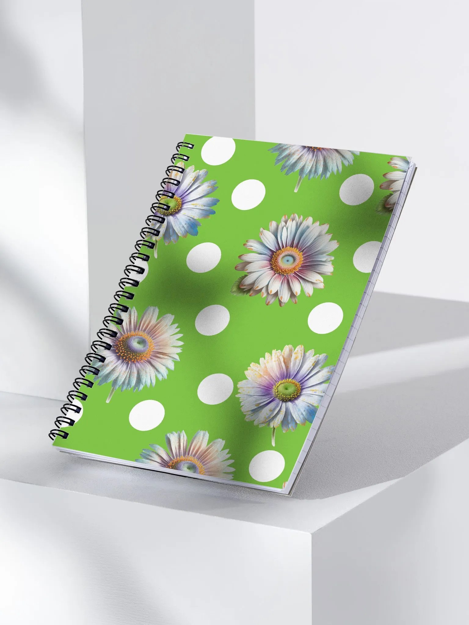 Lime Green Daisy & Dots Notebook product image (3)