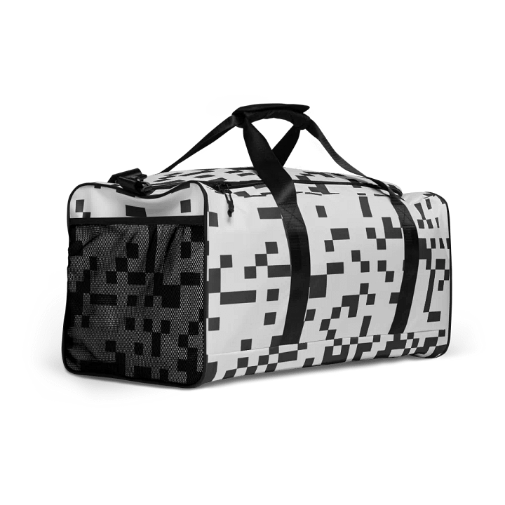 Pixelated Monochrome Madness Duffle Bag product image (2)