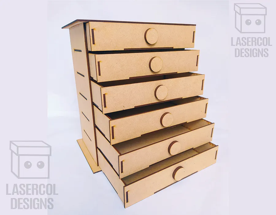 6 Drawers Desk Organizer - Laser Cut Files product image (7)