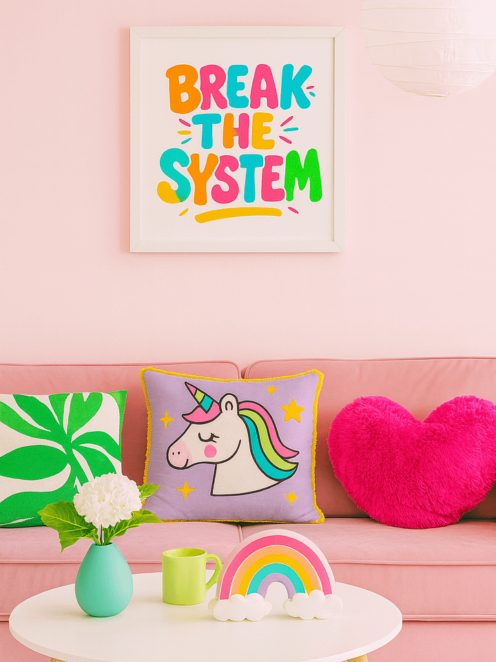 BREAK THE SYSTEM Wall Art With White Frame product image (1)