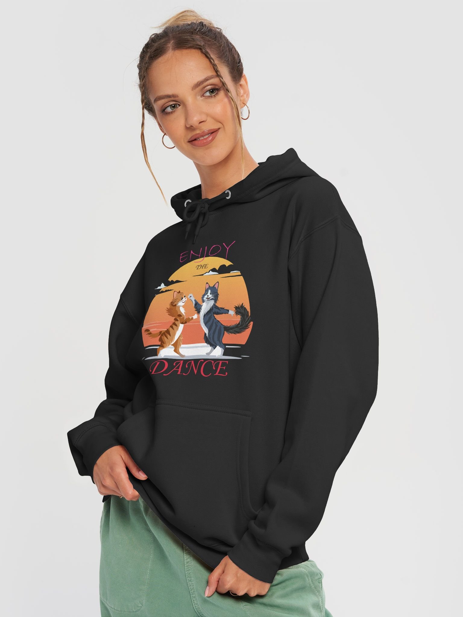 Sunset Dance Cats Unisex Hoodie product image (3)
