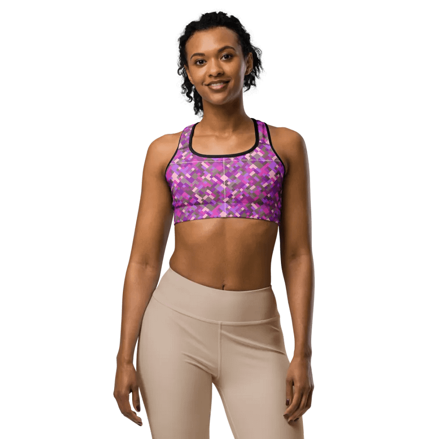 Colorful Mosaic Pattern Sports Bra - v5 product image (3)