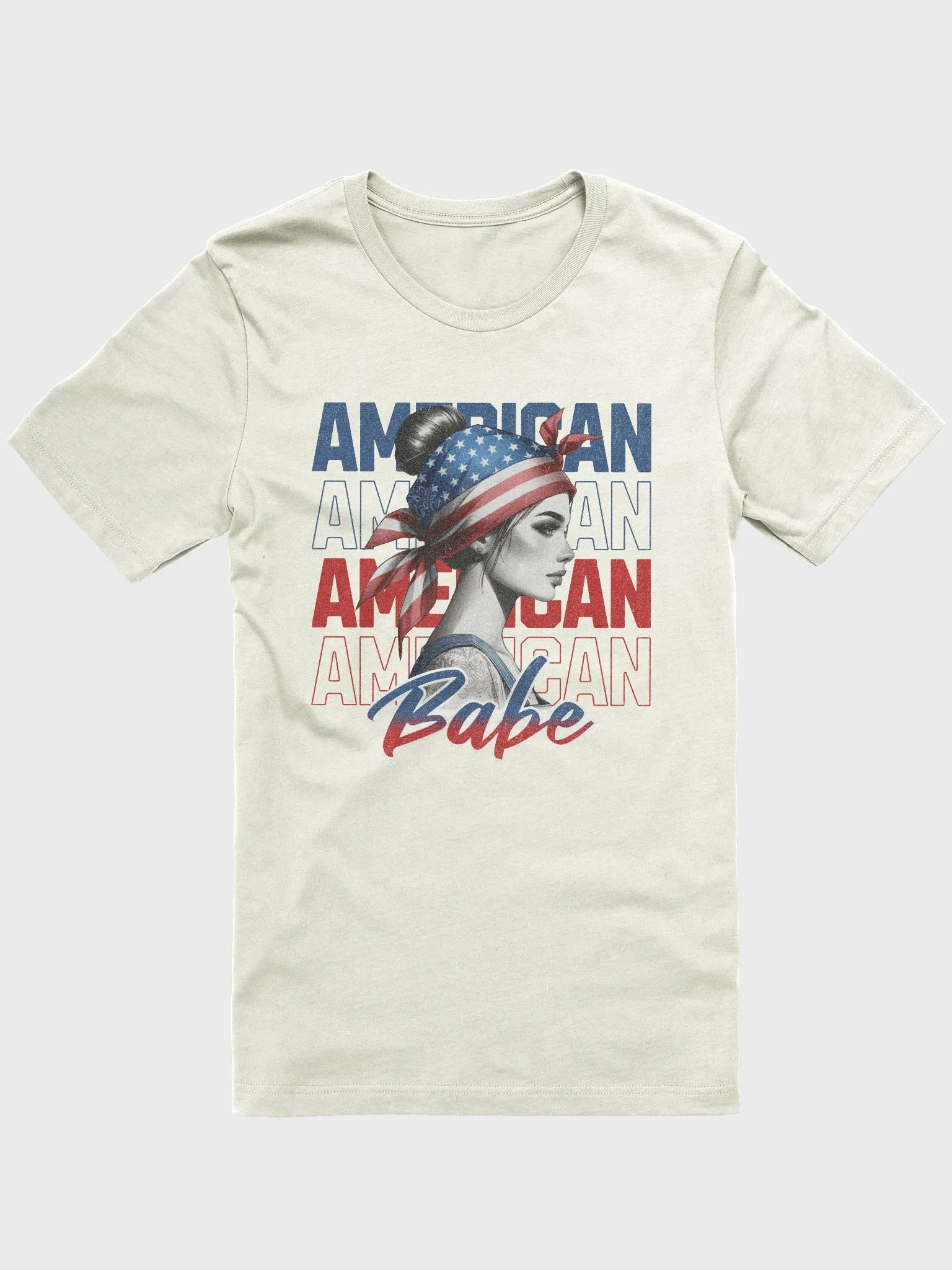 America flag babe retro shirt, USA cool woman Tshirt, gift for mother tee product image (1)