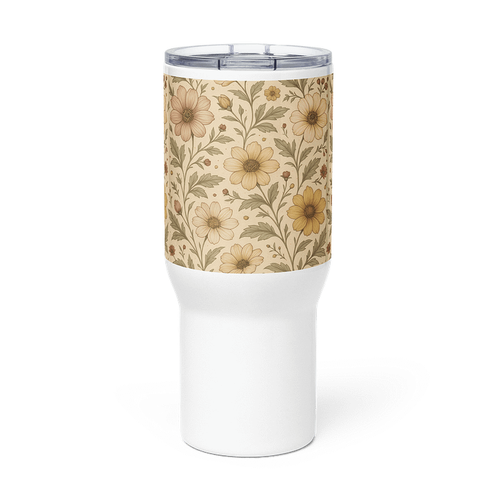 Vintage Yellow Daisy and Wildflower Travel Mug – Retro Botanical Coffee Tumbler product image (3)