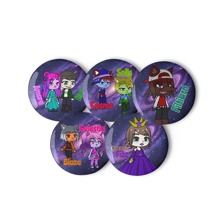 Queen Fizz and the Royal Family (The Shadow Galaxy) Set of Pib Buttons product image (3)