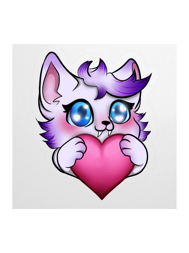 Lovely Lavender Wolf Heart Sticker product image (1)