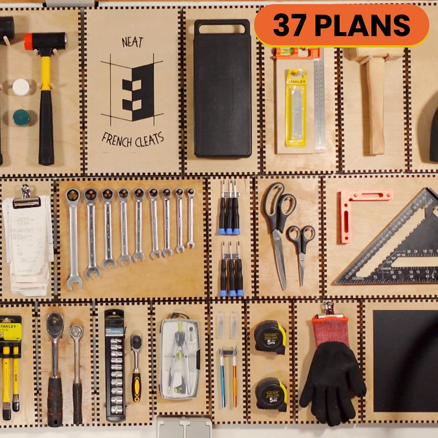 37 French Cleat Wallboard Plans – Ultimate Precision Laser-Cut Designs for a Perfectly Organized Workshop | Instant Digital Download (DXF) product image (1)