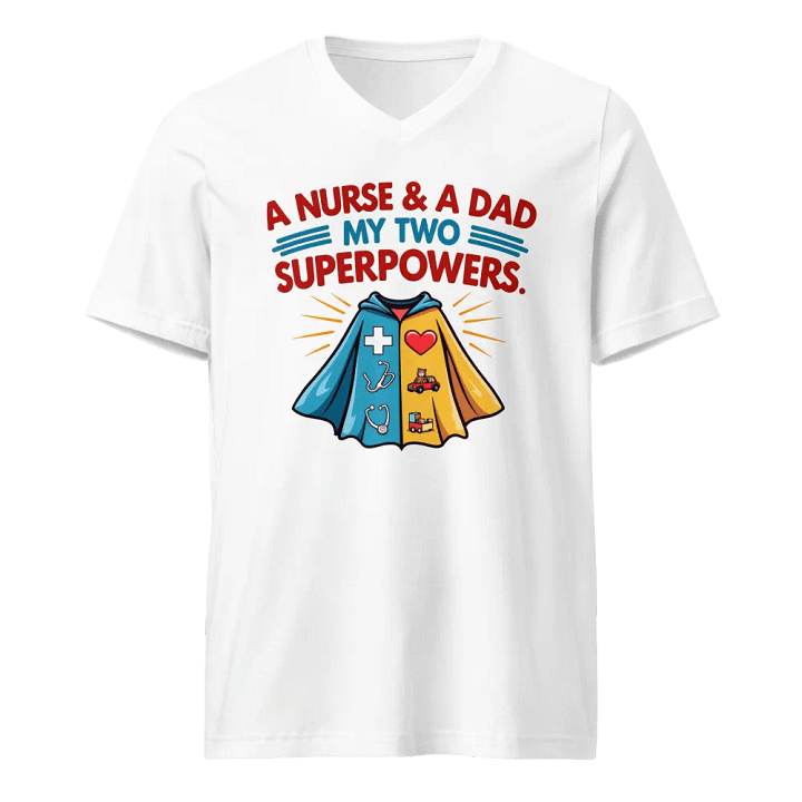 Superhero Nurse & Dad V-Neck Tee product image (5)
