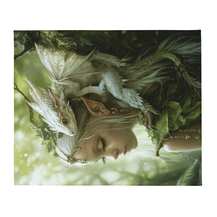 Young elf with her small dragon on the shoulder - Blanket product image (1)