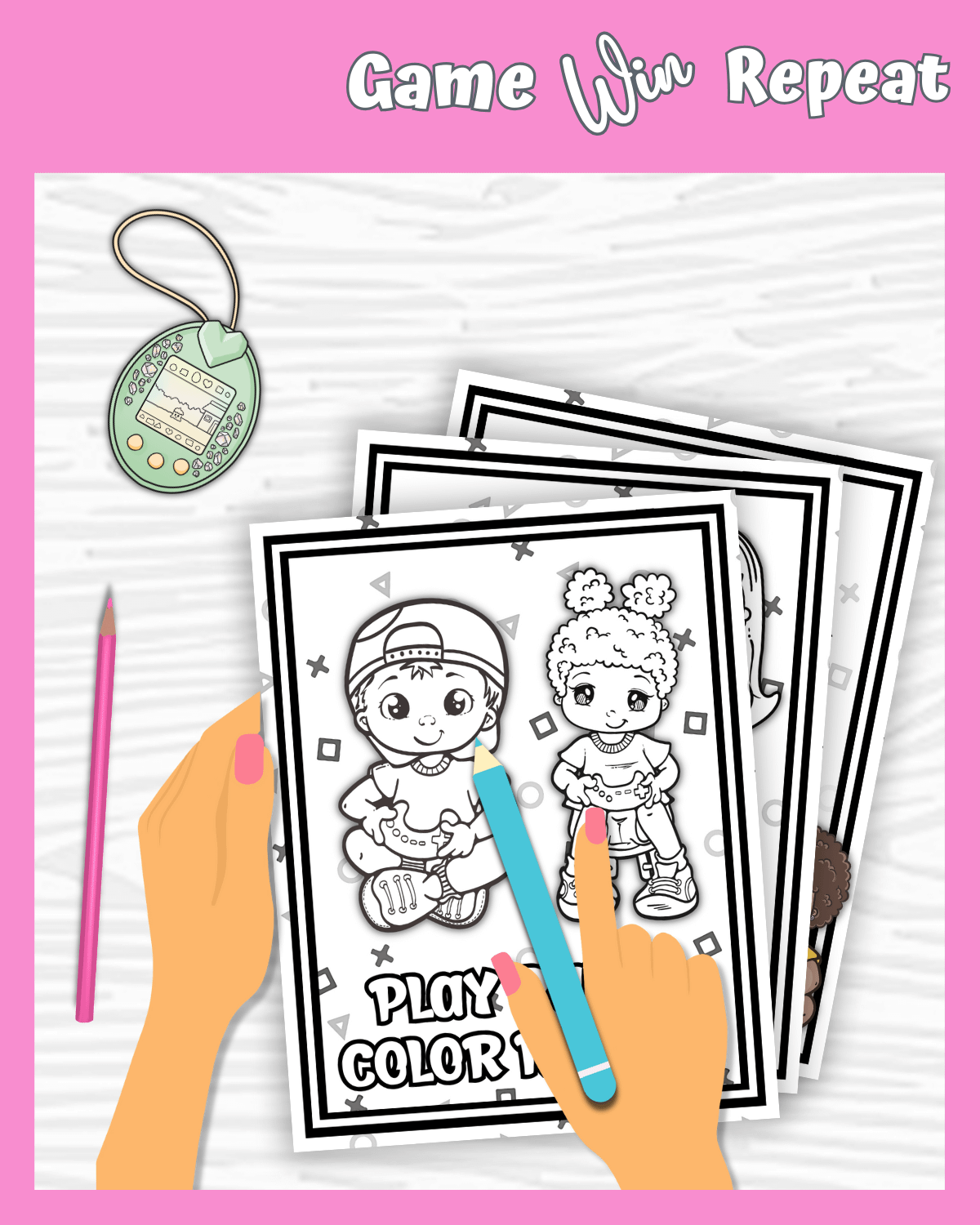 Level Up Your Imagination - Gamer Kids Coloring Pages product image (3)