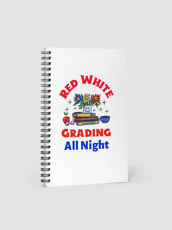 Red White All Night Spiral Notebook product image (1)