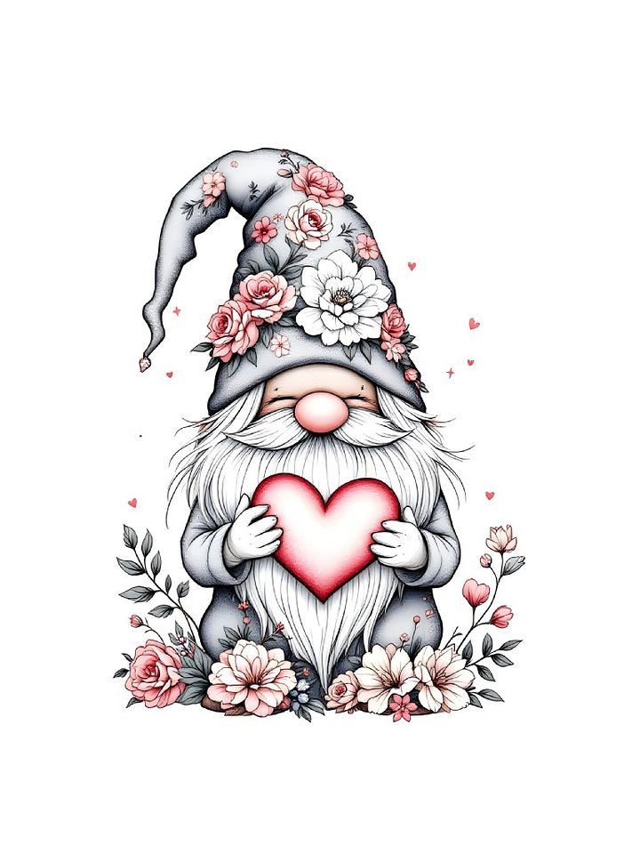 22 Floral Gnome with Heart Clipart Designs, Bloomcore Clipart Collection, Digital Art Supplies product image (2)