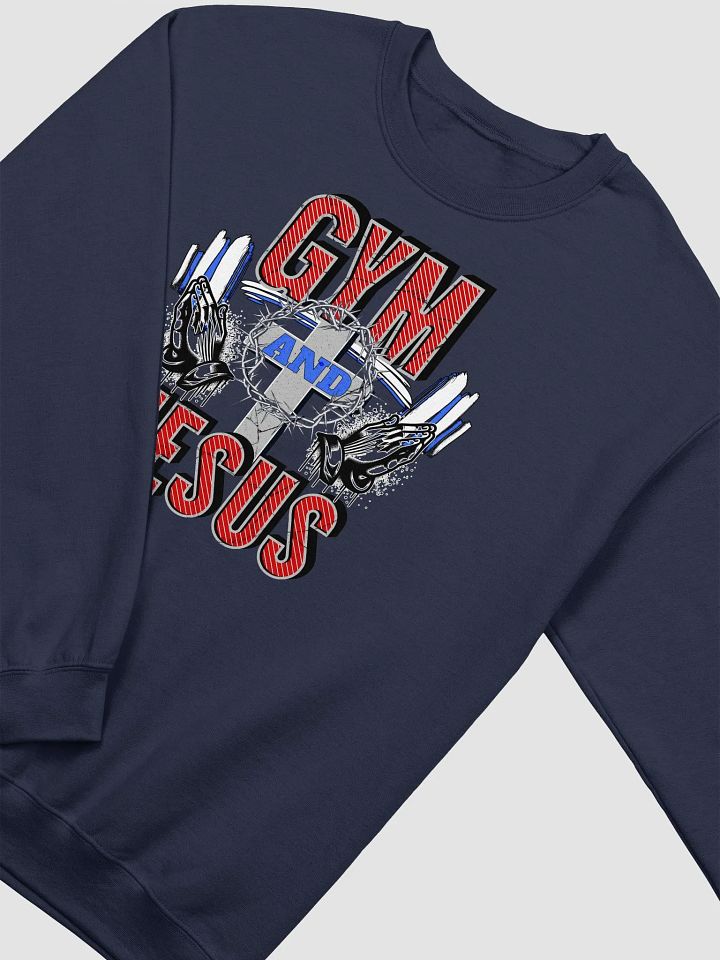 Gym And Jesus Weightlifting Soft-Spun Classic Crewneck Sweatshirt product image (14)