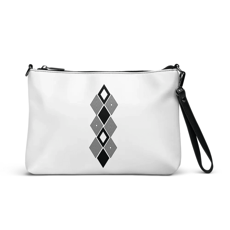 Black and white triangle design crossbody bag product image (1)
