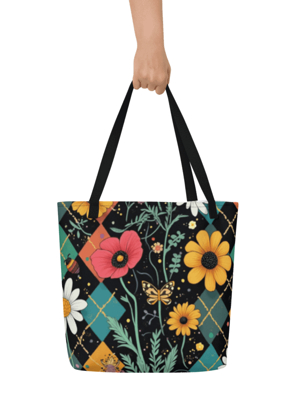 Blossoms Floral Tote Bag With Pocket #713 product image (2)