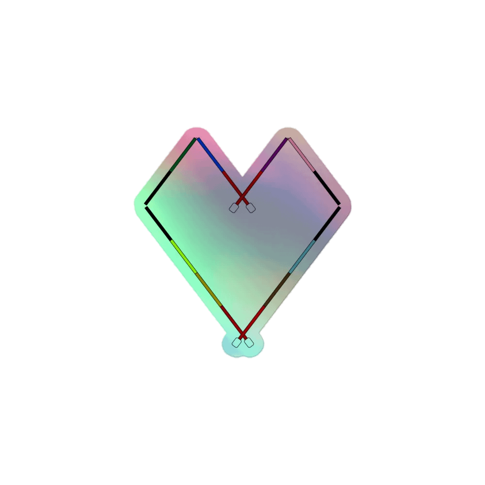 Love & Vision Spectrum Rainbow Cane Heart Holographic Sticker product image (1)
