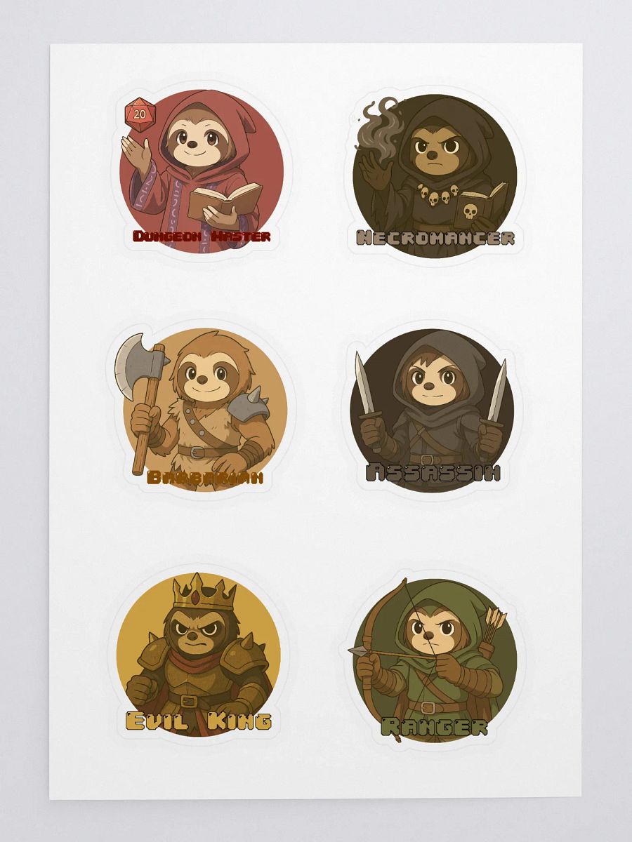 Fantasy RPG Class Sticker Sheet product image (3)