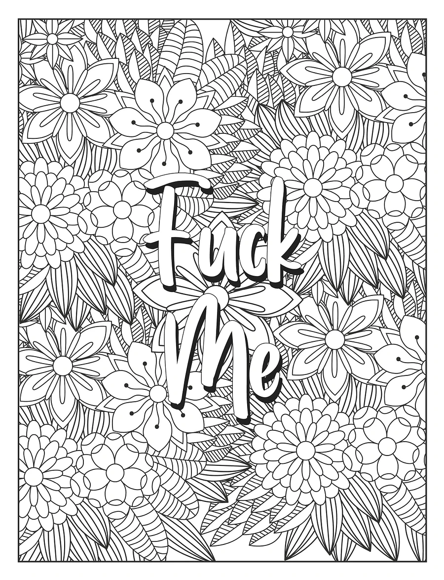 Flowers & F@cks Swear Word Coloring Book for Adults | Printable | Cuss Words | Sweary Phrases | Curse Words product image (3)