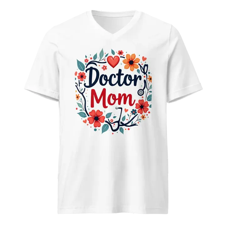 Floral Doctor Mom V-Neck Tee product image (1)